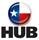 A logo of the texas state flag and the word hub.